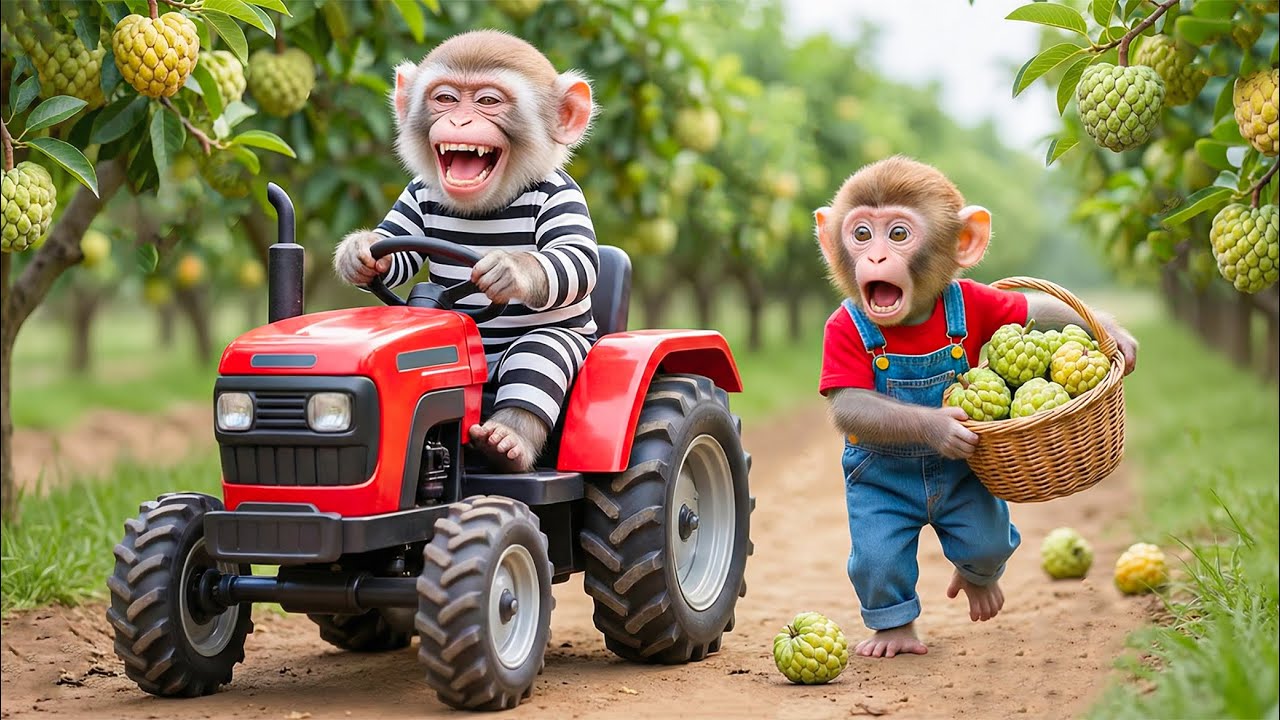 Monkey NaNa Picks Custard Apples as a Thief Steals His Tractor — His Smart Revenge SHOCKS Everyone!