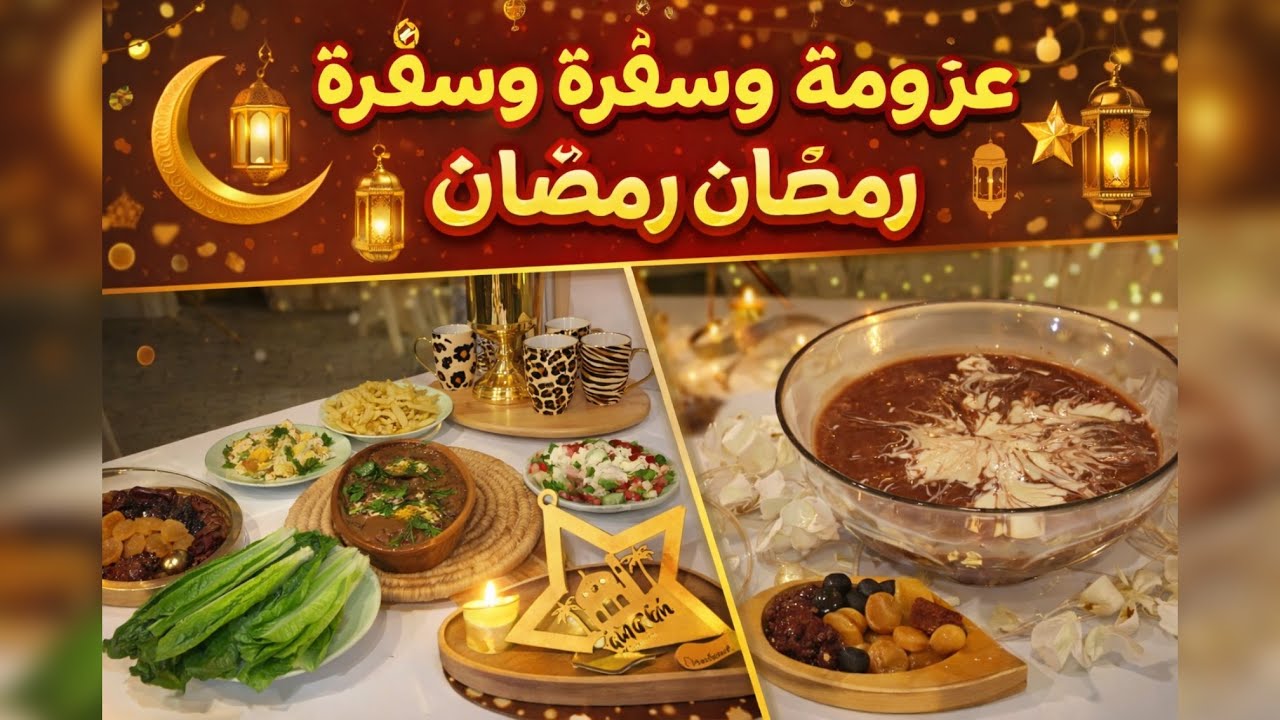 عزومة وسفرة رمضان 🌙 فاجأتهم بحلى بجنن 🍮✨ سفرة كاملة وتحلية تخطف القلب😉