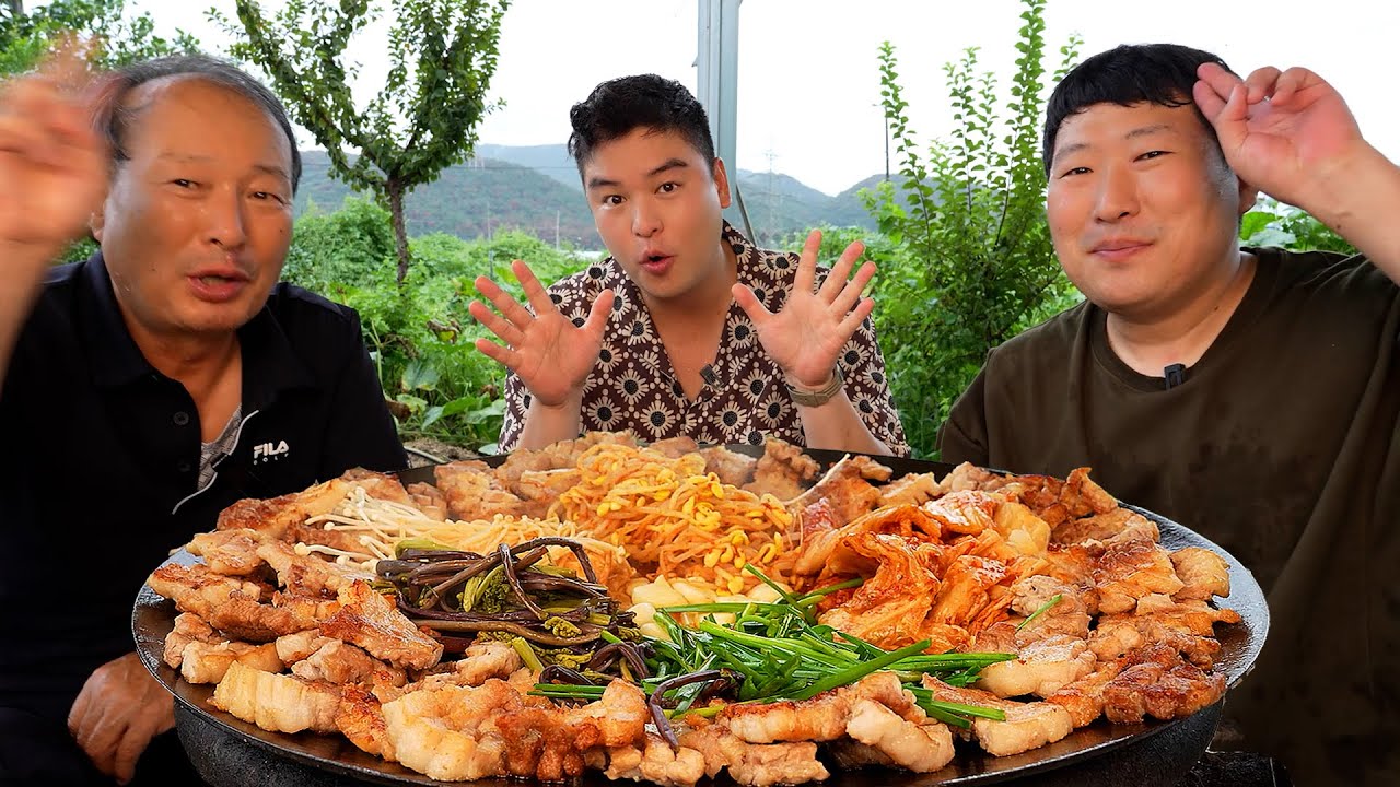Спецгость Ли Чжан У! Свиная грудинка🥩 и рамён🍜 полный пир - Mukbang шоу еды