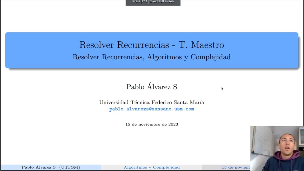 Teorema Maestro - Resolver Recurrencias | Algoritmos y Complejidad