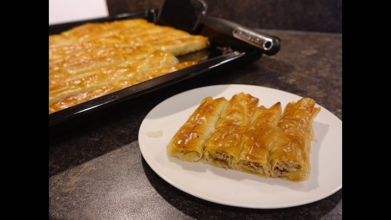 PITA OD GOTOVIH KORA - SARENA PITA (BUREK) SA MESOM I KROMPIROM - JEDNOSTAVNA BRZA PRIPREMA
