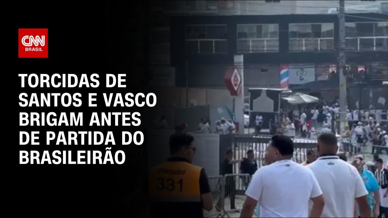 Brasileirão: Torcidas de Santos e Vasco brigam em frente ao Morumbis antes de partida | LIVE CNN