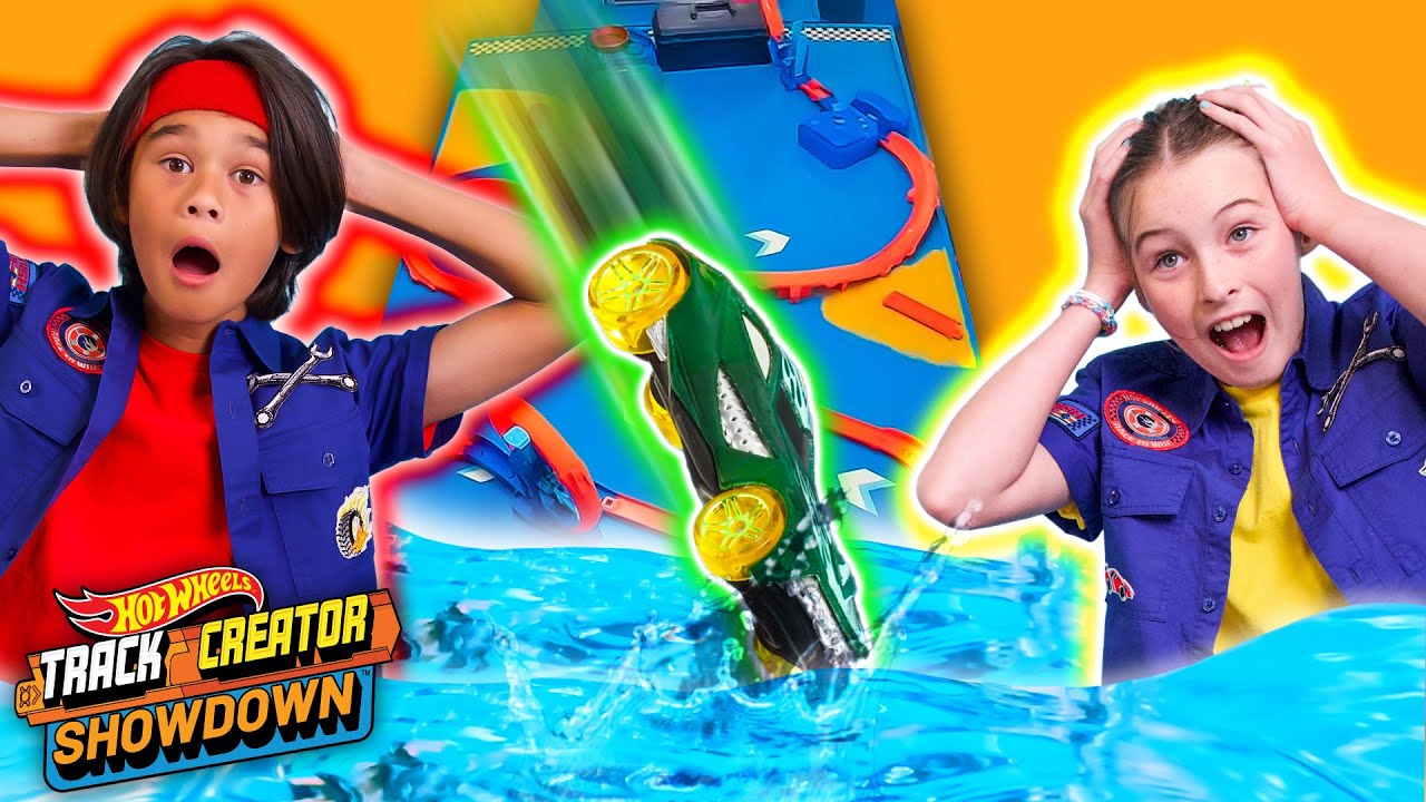 A tutta velocità sullo scivolo d’acqua più veloce del mondo! | Track Creator Showdown | Hot Wheels