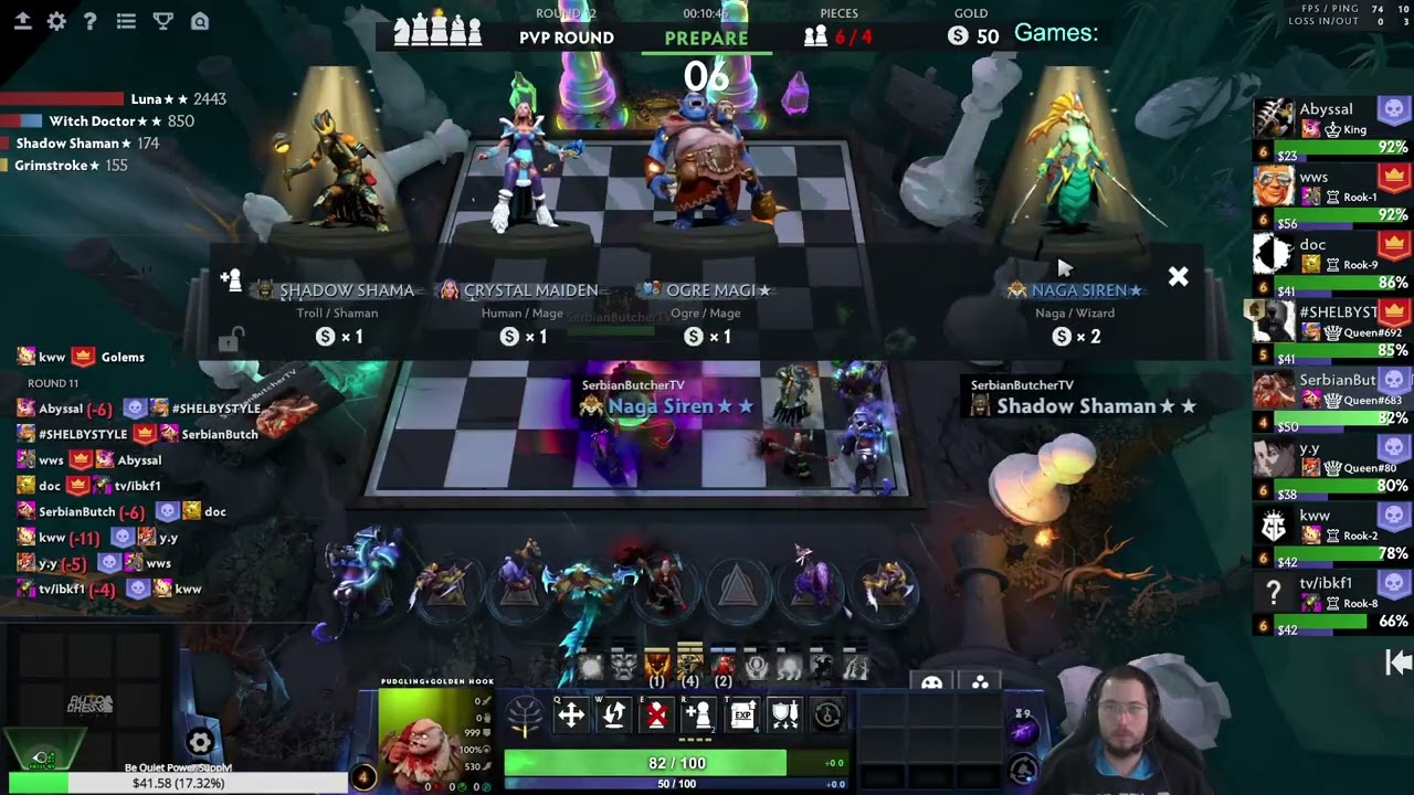 6 Trolls! First Tour Game! Dota Auto Chess!
