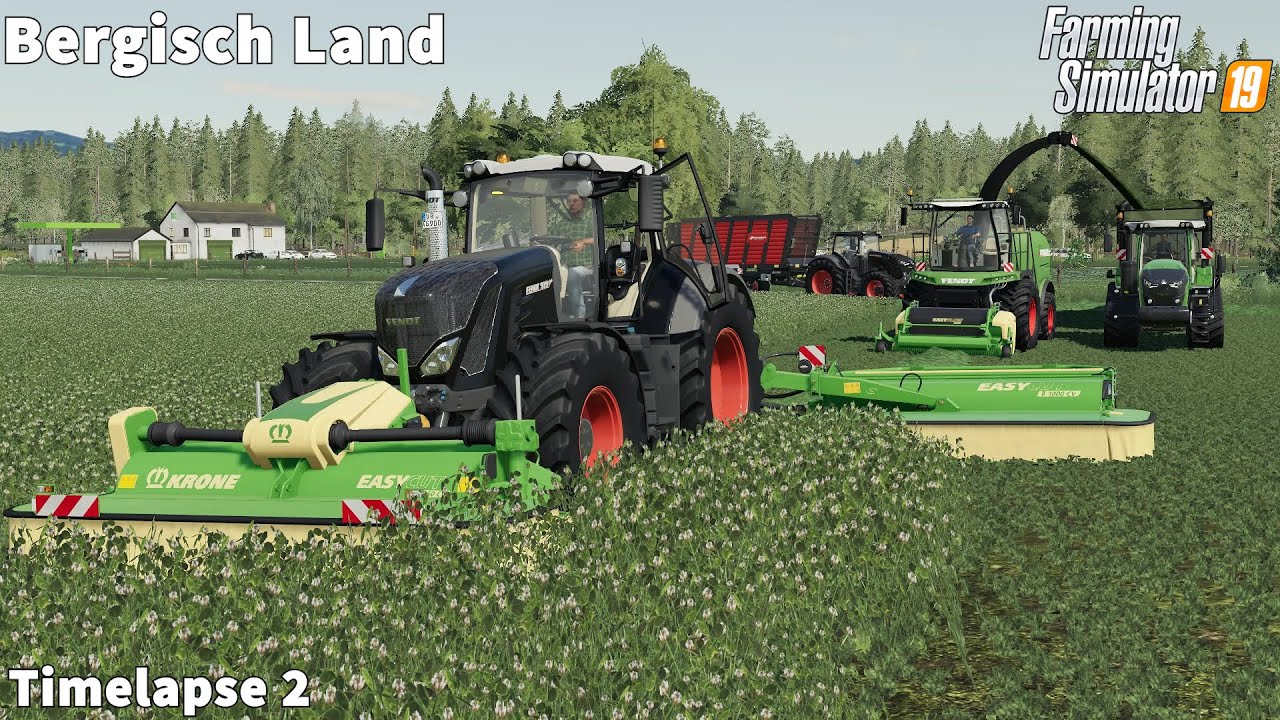 Making Clover Silage, Tedding Alfalfa & Clover│Bergisch Land│FS 19│Timelapse#2
