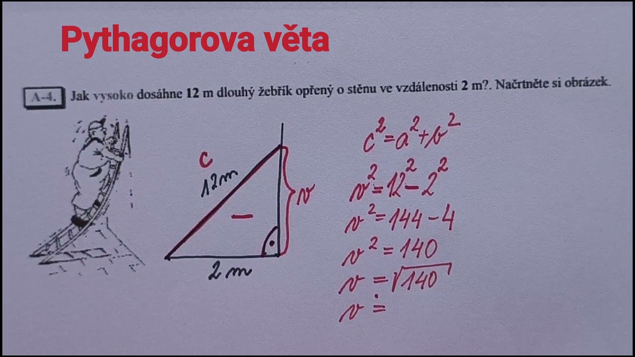 Pythagorova věta ve slovních úlohách 4
