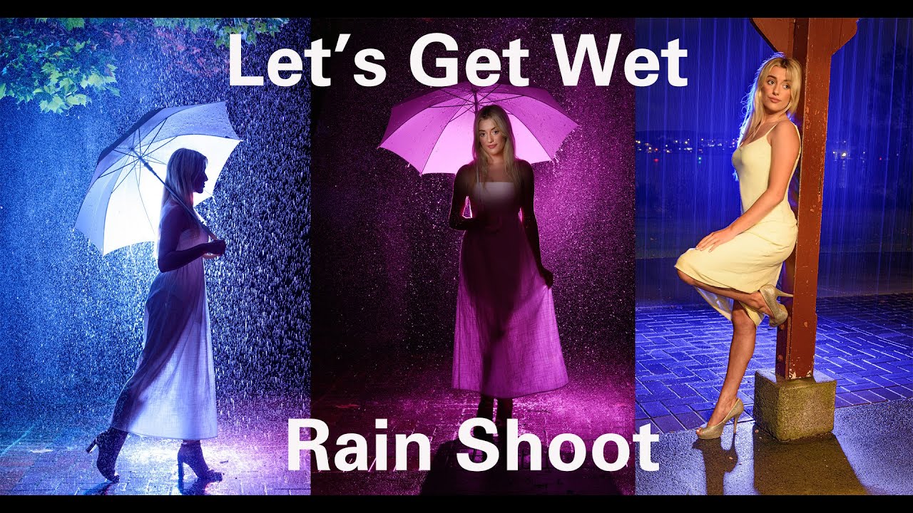 How to Shoot Portraits in the Rain: Creative Photography with a model on a very rainy night.