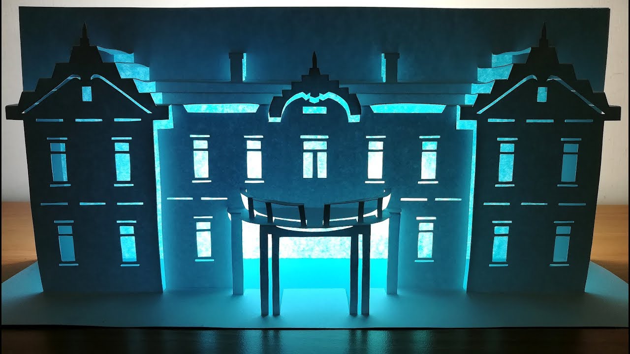 origami architecture｜3d Hotel card｜Hotel Pop up card｜paper art Hotel｜kirigami｜3d旅館卡片