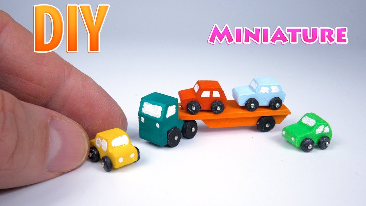 DIY Realistic Miniature truck Car Carrier | DollHouse | No Polymer Clay!