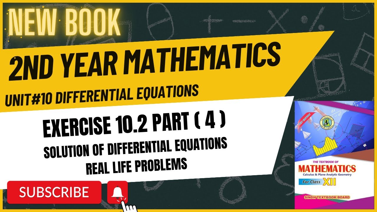 12 Class Mathematics |Exercise 10.2 | Chapter 10 | Pt 4 | Differential Equation | New Book |