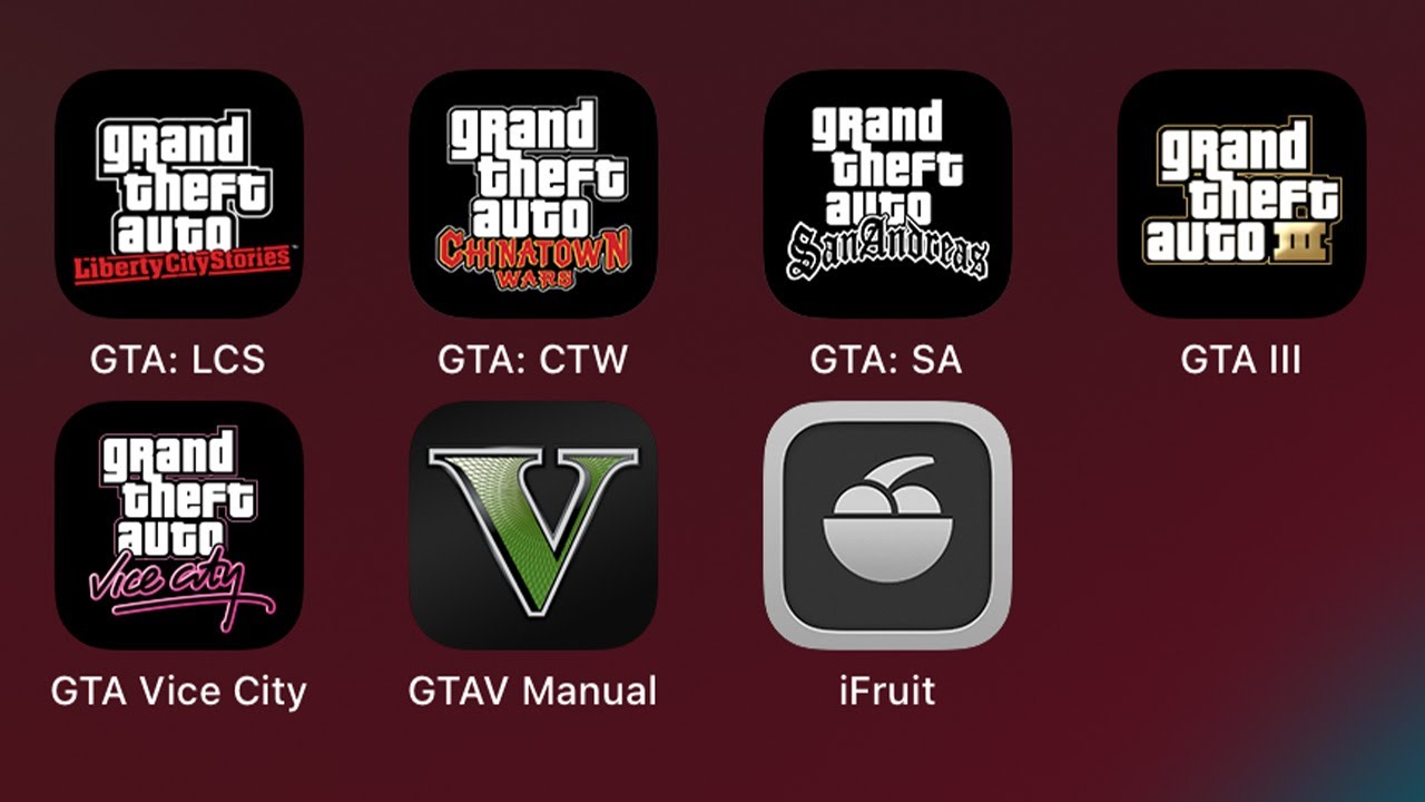 Grand Theft Auto: Liberty City Stories, Chinatown Wars, San Andreas, GTA 3,Vice City,V Manual,iFruit