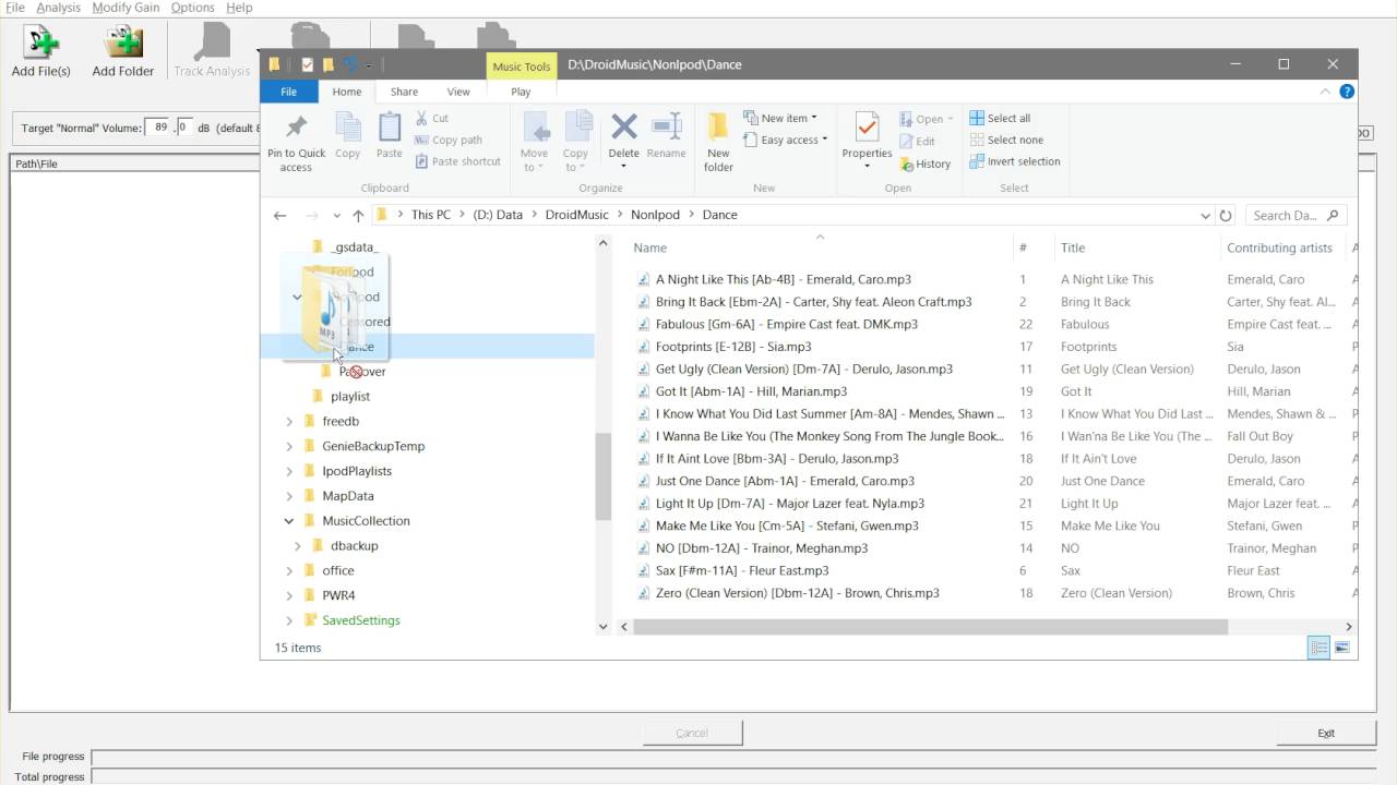 Using mp3gain to change songs to be same volume