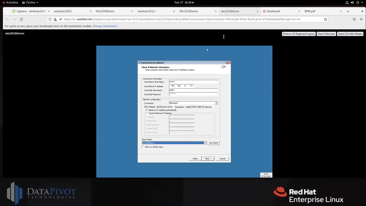 Commvault Bare Metal Recover for Windows