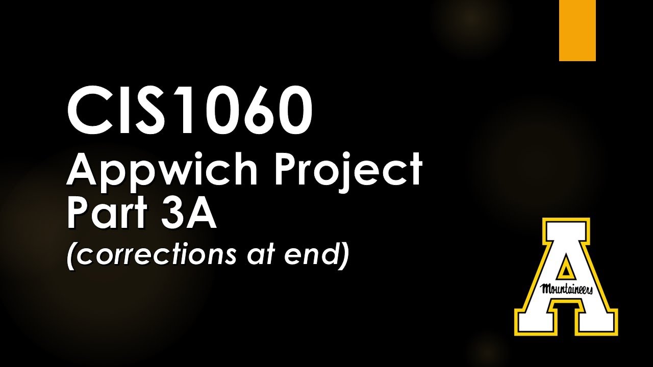 CIS1060 - Appwich Project - Part 3A