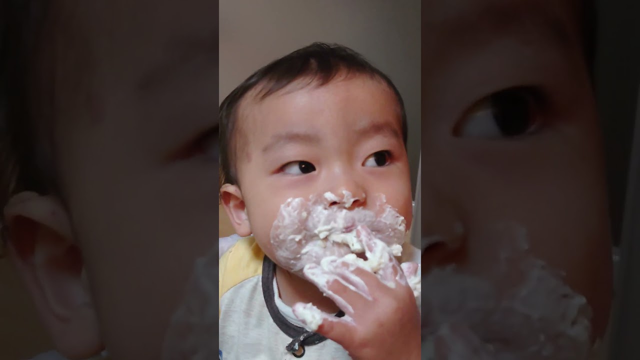 [1st birthday 🎂] Grandpa w birthday rice: smash cake edition【1歳誕生日🎂】もはやおじいちゃんｗ　誕生日ご飯：スマッシュケーキ編