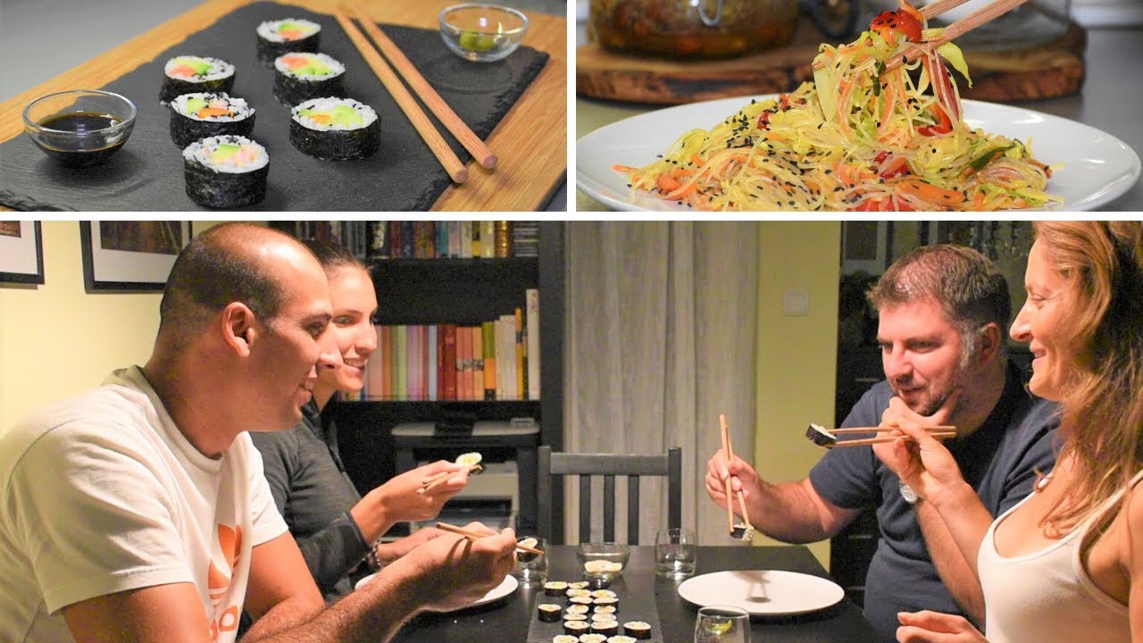 Napravi sam SUSHI/ WOK (Kineska večera s prijateljima) HOW TO: HOMEMADE SUSHI AND STIR-FRY
