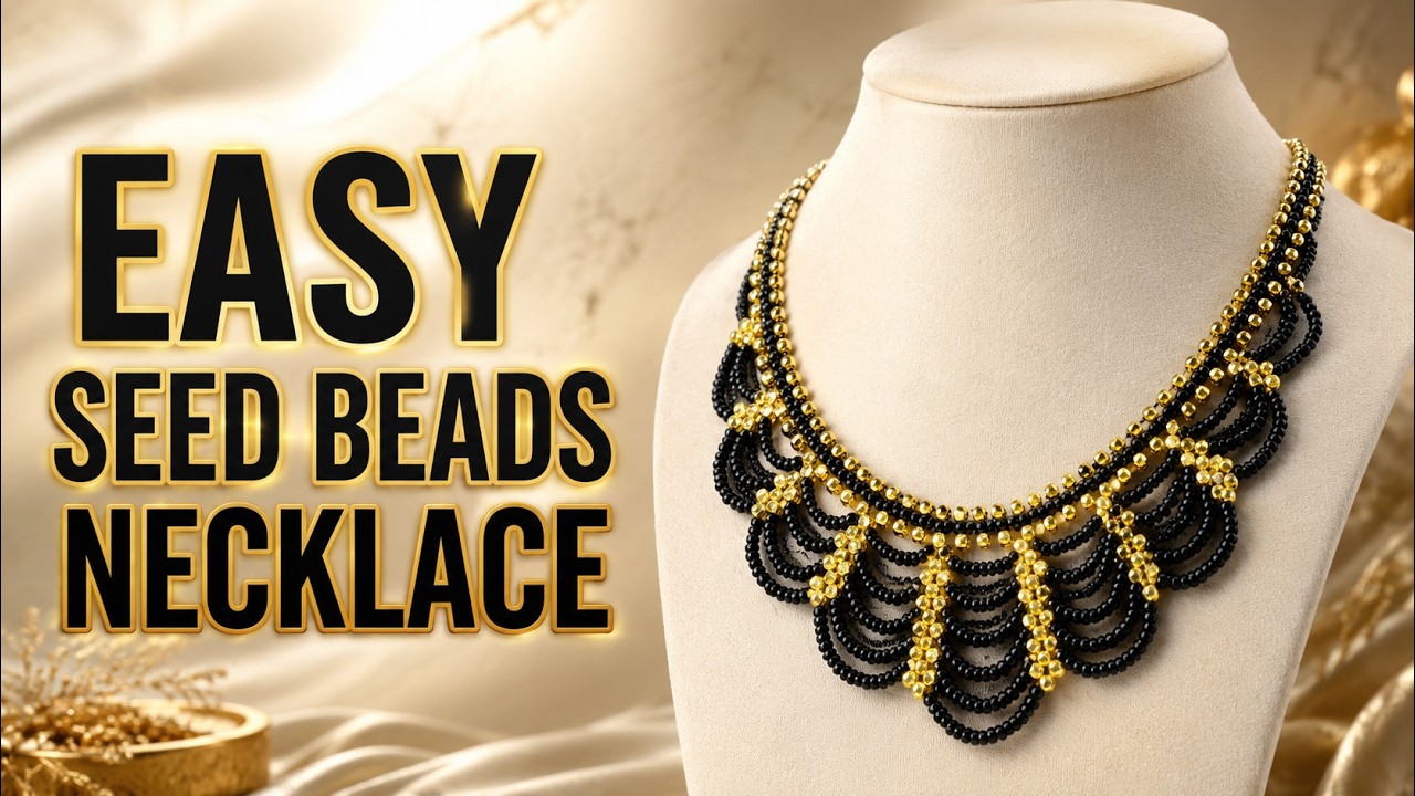 DIY: Gothic Style Necklace. Spider Web Seed Beads Tutorial.