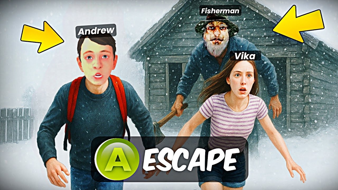 Me and My Girlfriend Vika ESCAPE from Fisherman in SchoolBoy Runaway 😱 | A MOVIE | PART 4