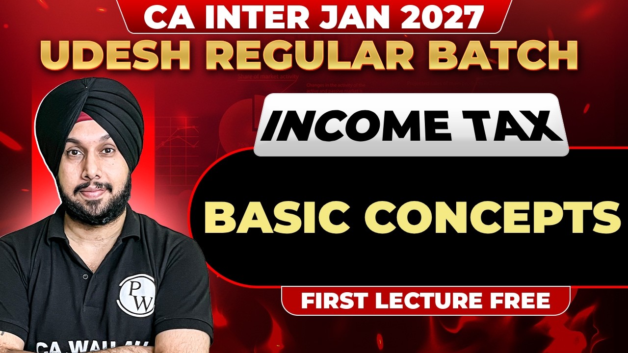 CA Inter Income Tax: Basic Concepts | CA Inter Revision | CA Inter Jan 2027 | CA Jasmeet Singh