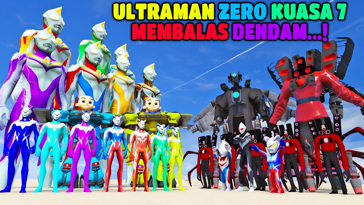 ULTRAMAN ZERO KUASA 7 BALAS DENDAM MELAWAN TITAN SPEAKERMAN DIBANTU ULTRAMAN DYNA KUASA 7!