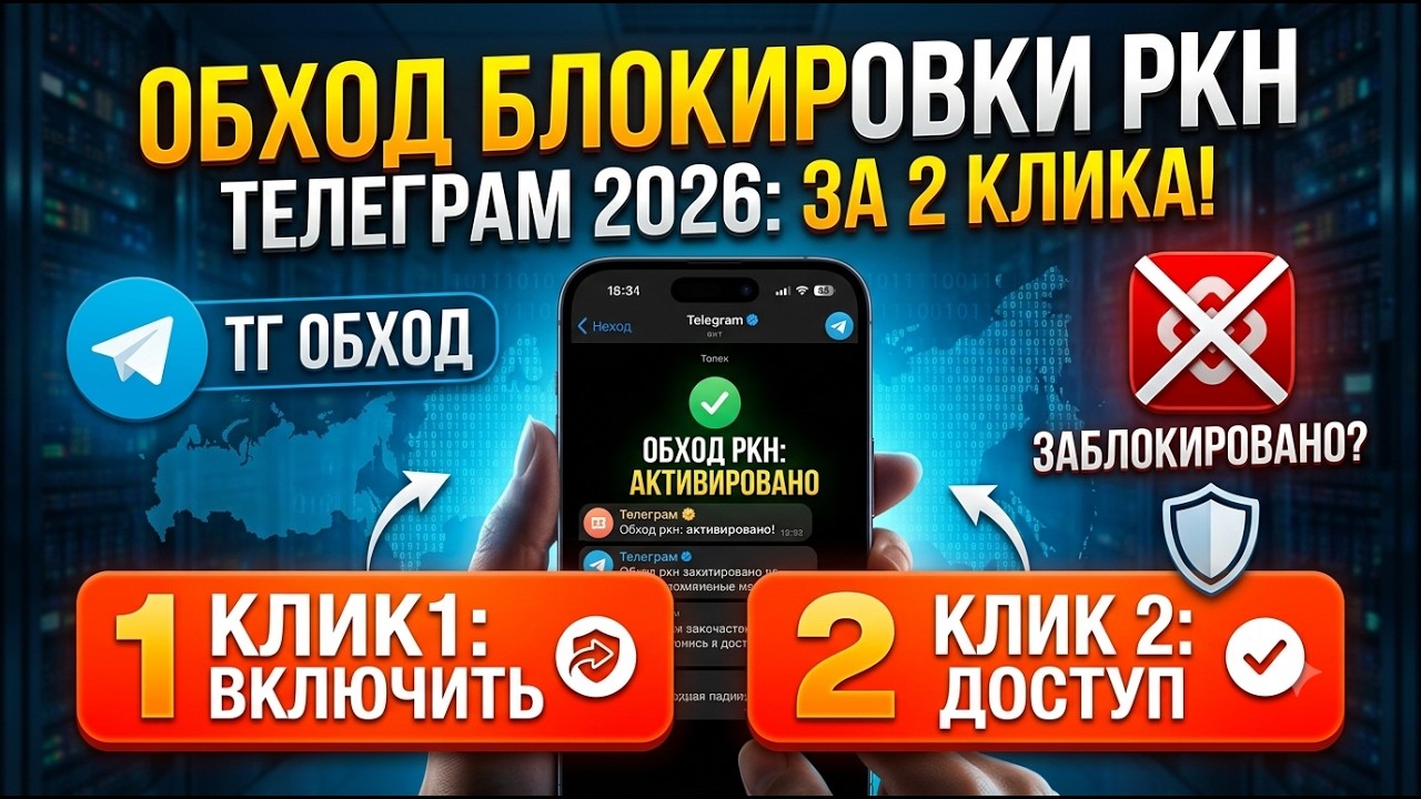 Bypass all RKN restrictions in 2 clicks | How to bypass Telegram ban in 2 clicks | Telegram fix
