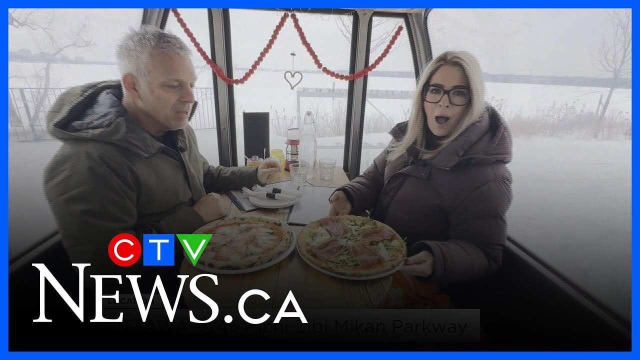 Experience dining in a stationary ski gondola