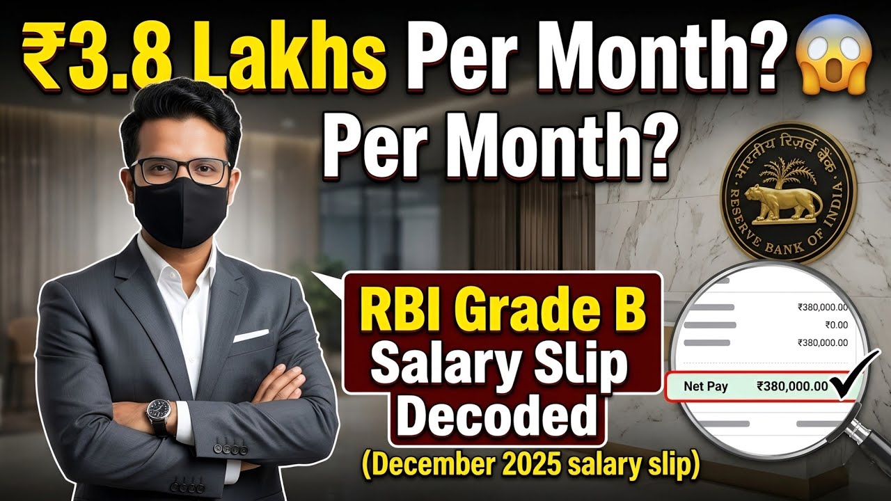 ₹3.8 Lakhs Per Month? 😱 RBI Grade B Salary Slip Decoded (December 2025 salary slip)