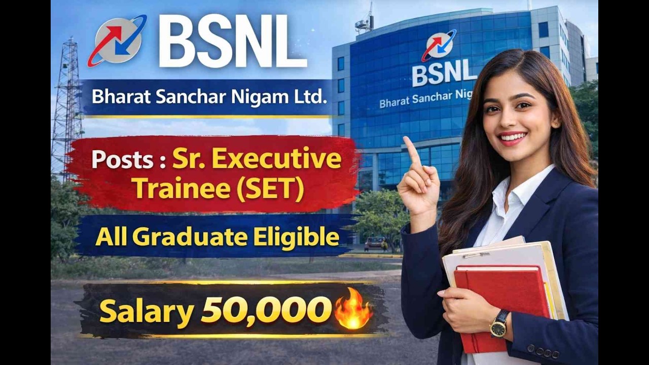 BSNL Job Notification Out 2026 |Senior Executive Trainee|#video #new