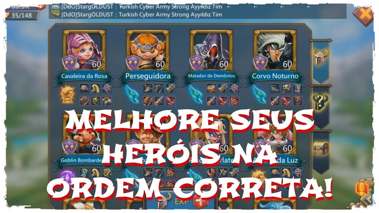 GUIA DE HERÓIS (FREE) PARA VOCÊ EVOLUIR! Lords Mobile