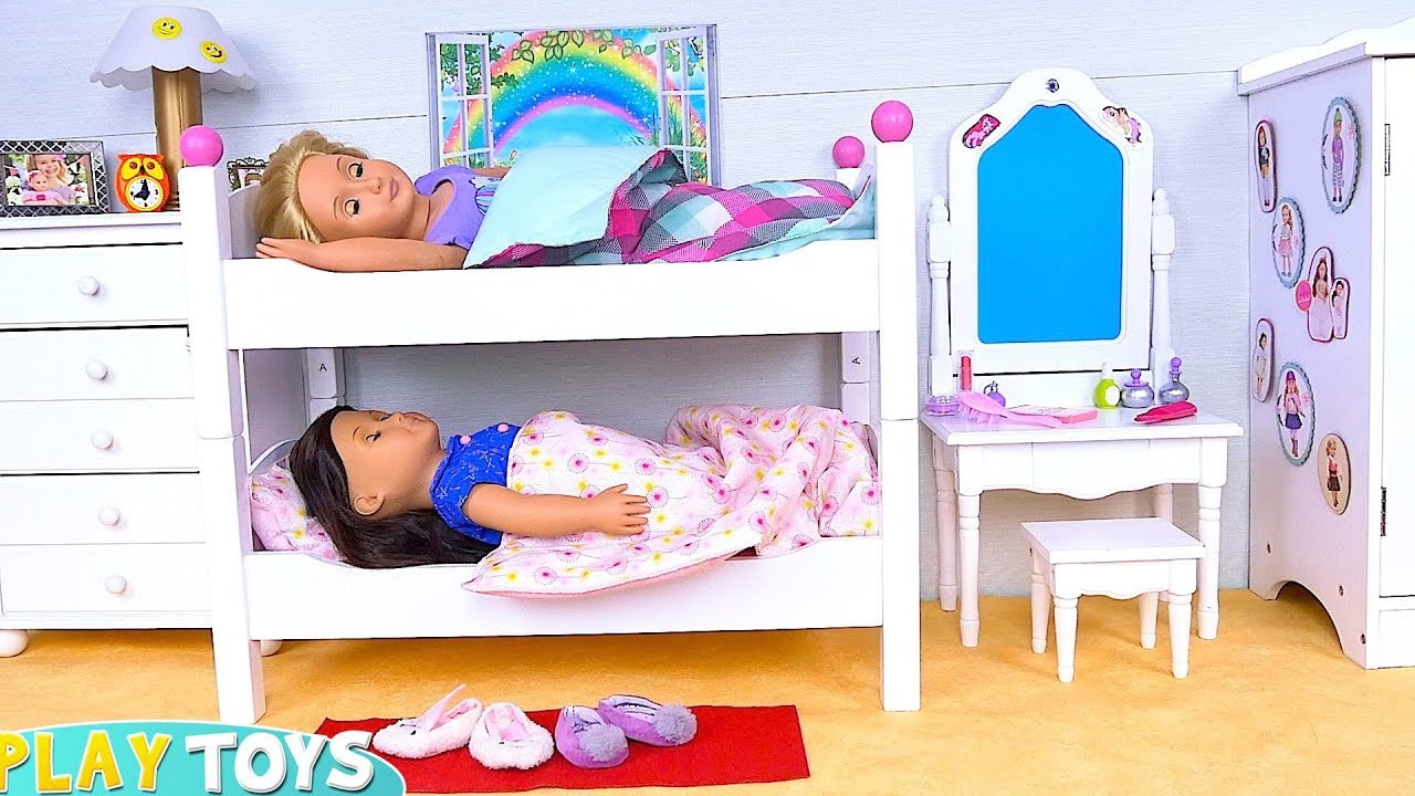 Baby Doll Sisters Morning Routine in Bunk Beds Room!