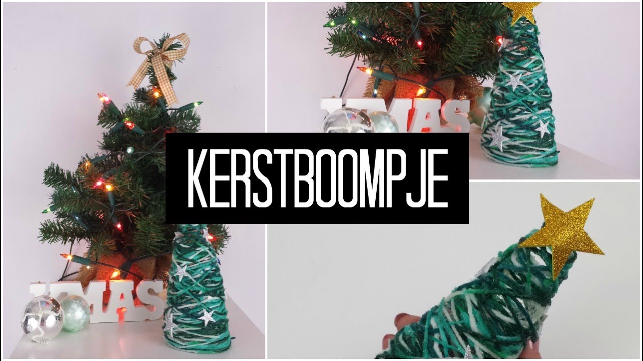 DIY kerstboompje - van wol en crea podge