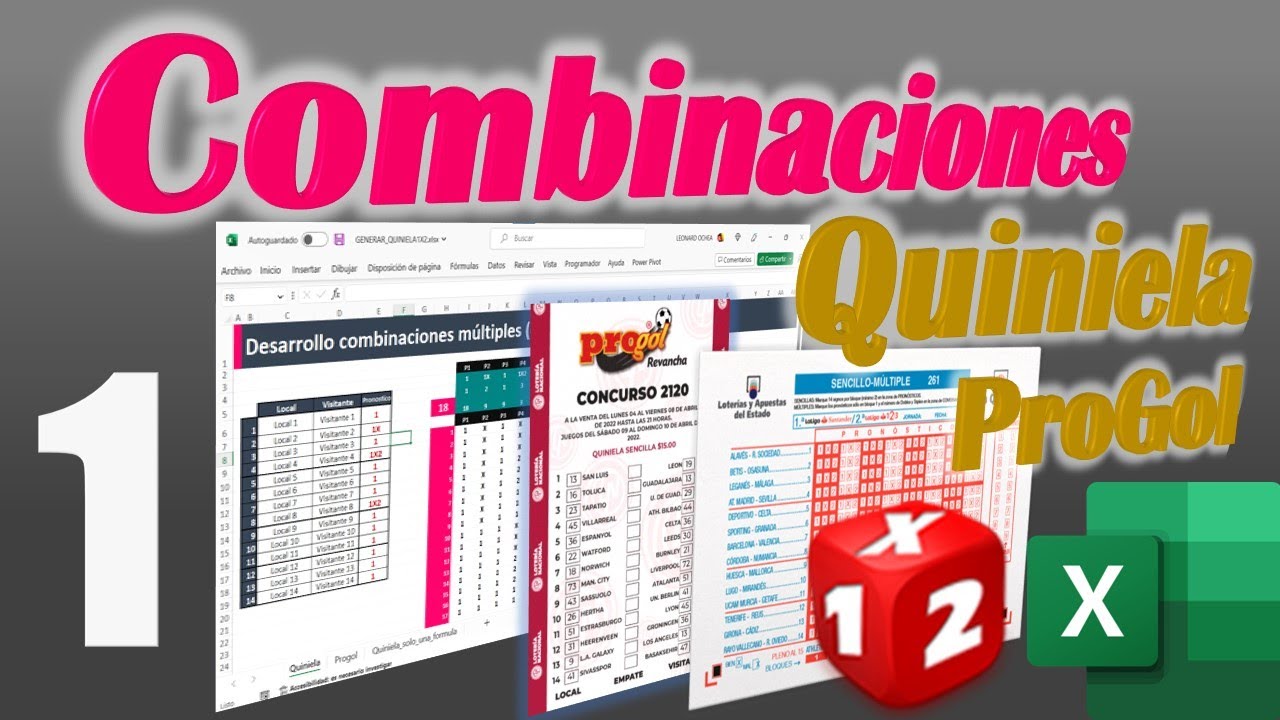 Generar todas las combinaciones QUINIELA 1X2 (PROGOL LEV) en EXCEL