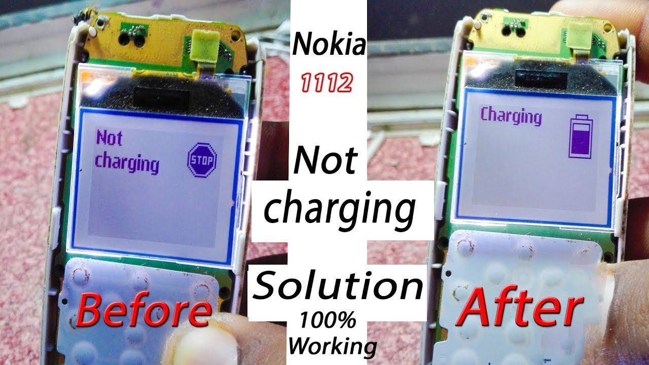All Nokia 1112,1110,1200;1208  not charging problem solution 100%