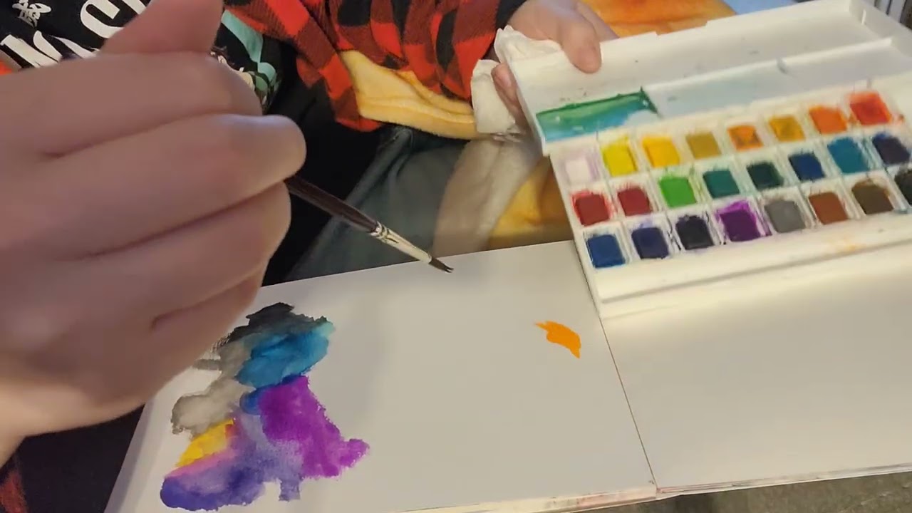 Watercolor color lake