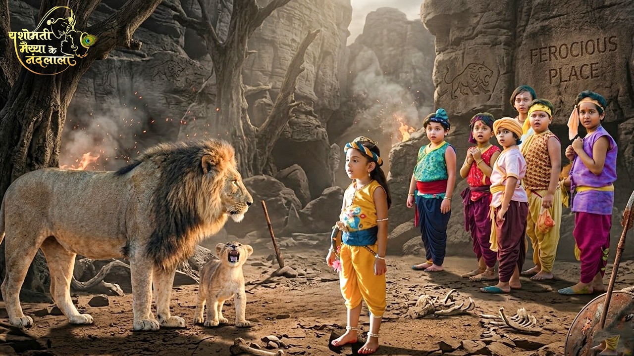 माखन चुराने गए थे कान्हा… सामने आ गया जंगली शेर और उसका बच्चा! | Yashomati Maiyya Ke Nandlal #ymkn