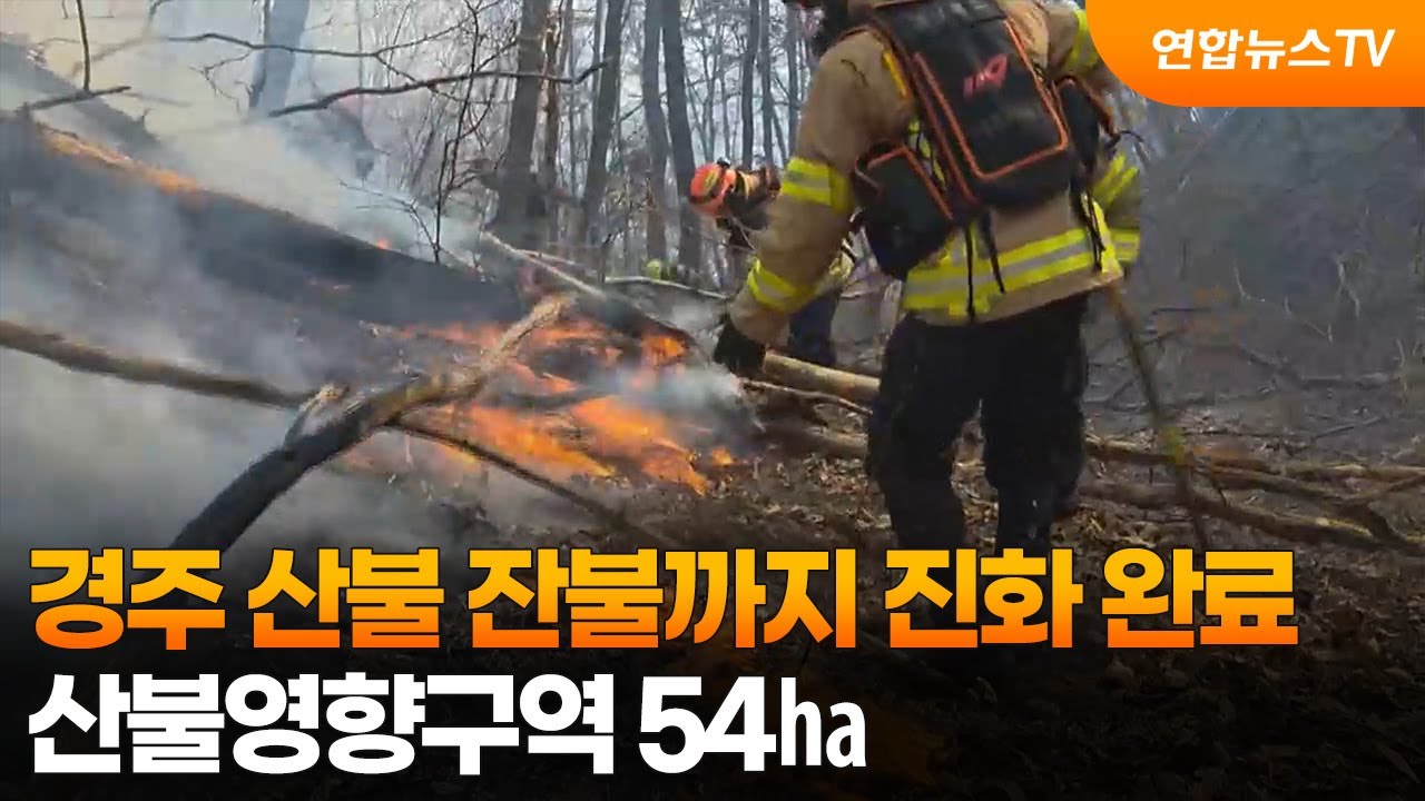 경주 산불 잔불까지 진화 완료…산불영향구역 54㏊ / 연합뉴스TV (YonhapnewsTV)