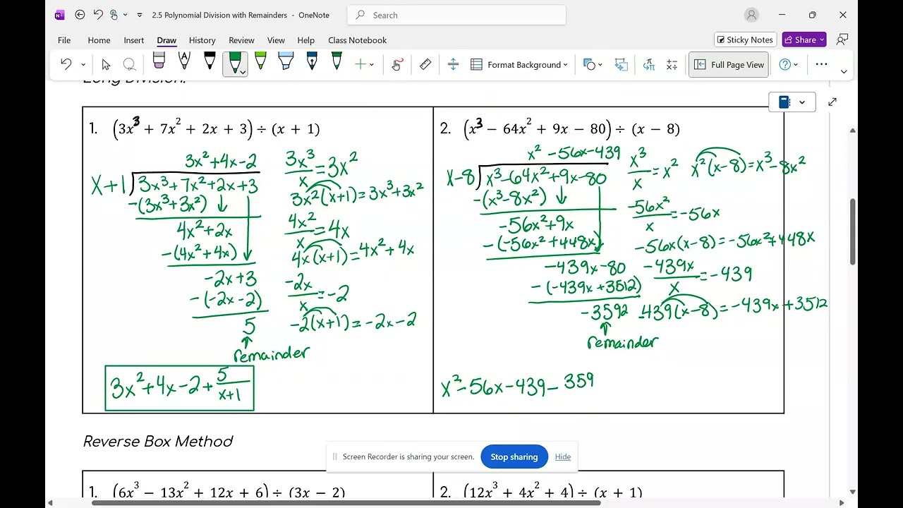 Polynomial Division with Remainders