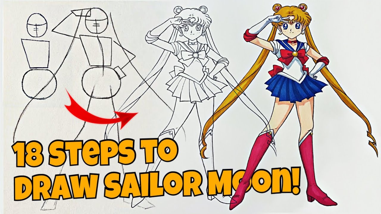 How to Draw Sailor Moon | Step-by-Step Tutorial | Anime Fan Art by Roa Ross