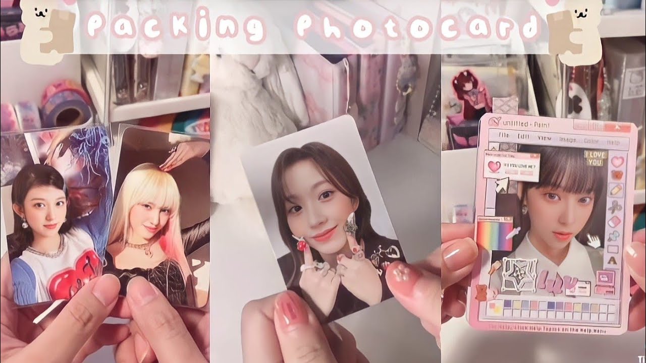 🌷🐰 - packing photocard kpop [ ASMR ] | tiktok compilation | rikiriki