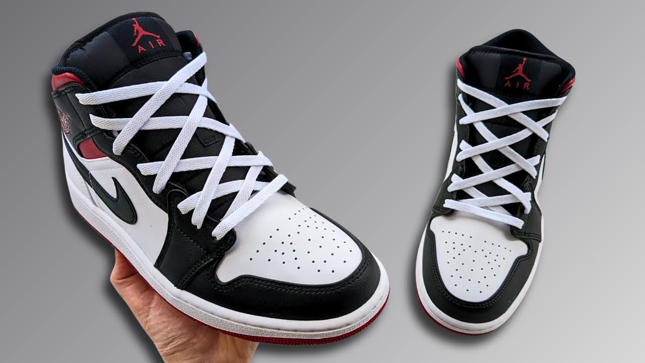 HOW TO DIAMOND LACE NIKE AIR JORDAN 1 MID | Cool Jordan 1 Lacing