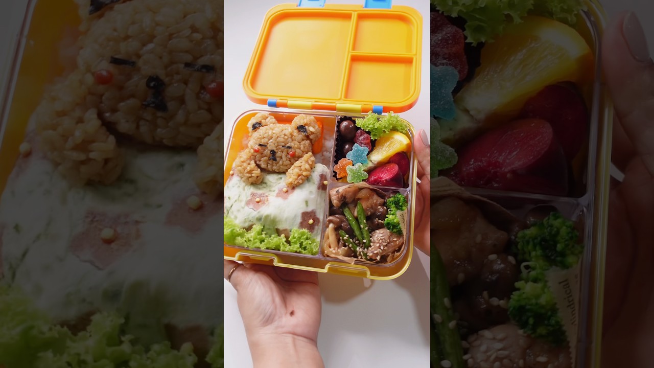 Cute lunchbox ideas for kids 🐻 #cutefood #lunchboxforkids #lunchboxideas #lunchbox