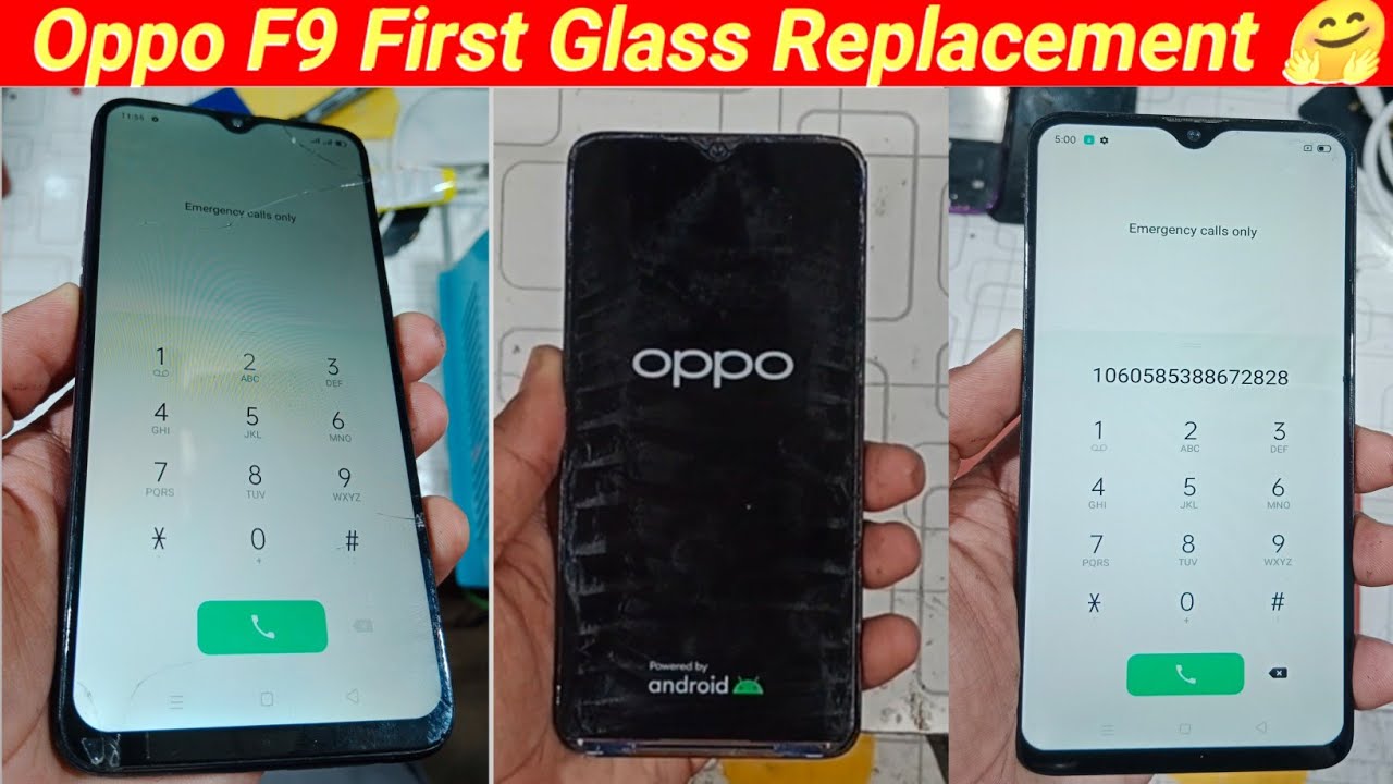 How to Oppo F9 Broken glass Replacement || Oppo f9 touch glass change