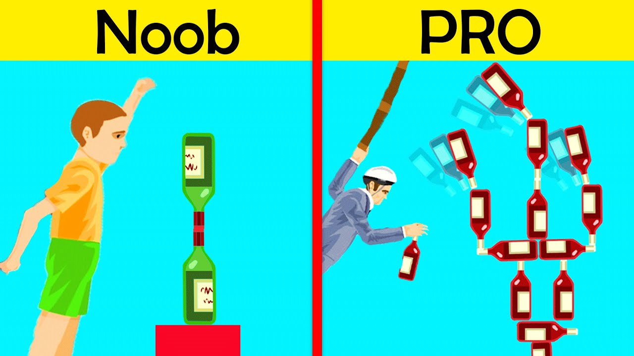 Я стал ЛУЧШИМ ПЕРЕВОРАЧИВАТЕЛЕМ БУТЫЛОК в Happy Wheels!