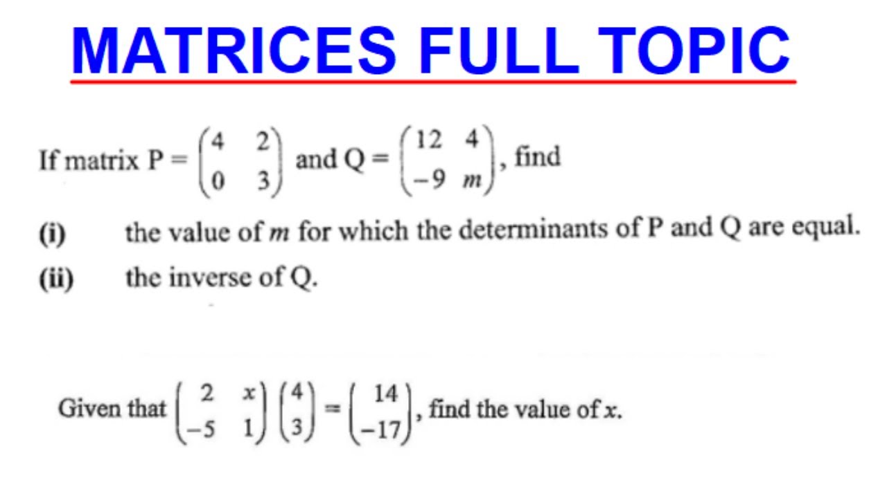 Matrices Made Simple | 80% Solved Full Topic for Students