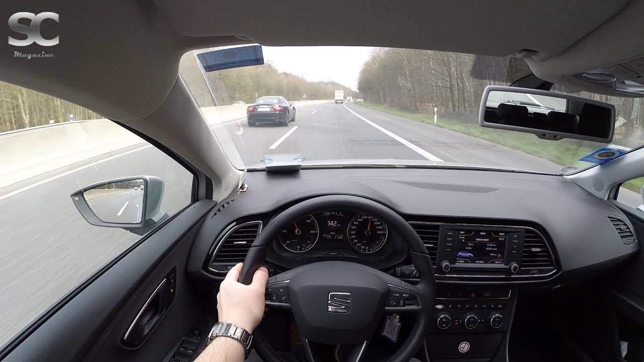 Seat Leon ST 1.6 TDI (2014) on German Autobahn - POV Top Speed Drive