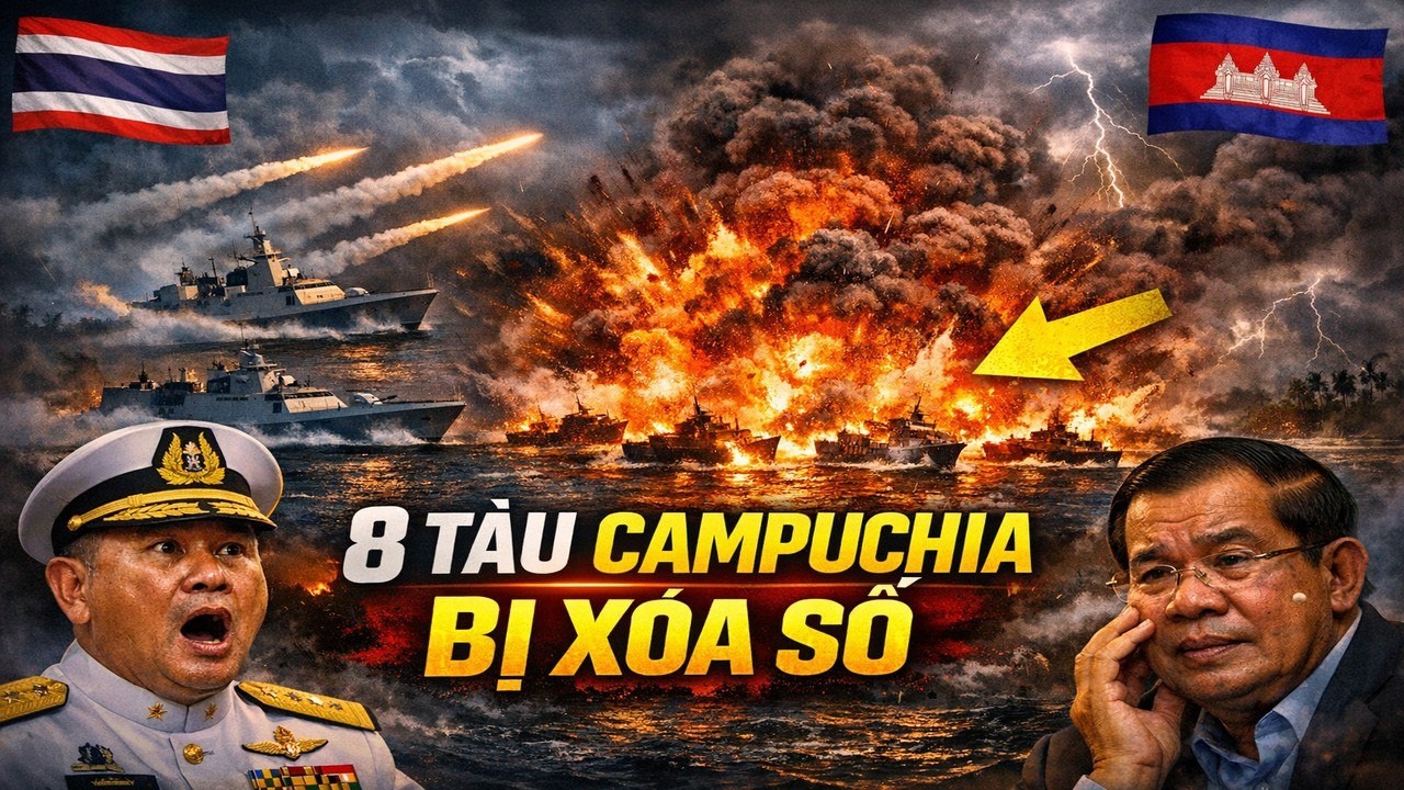 8 TÀU CAMPUCHIA BỊ XÓA SỔ - 3 KHU TRỤC THÁI LAN CÀN QUÉT VỊNH THÁI LAN