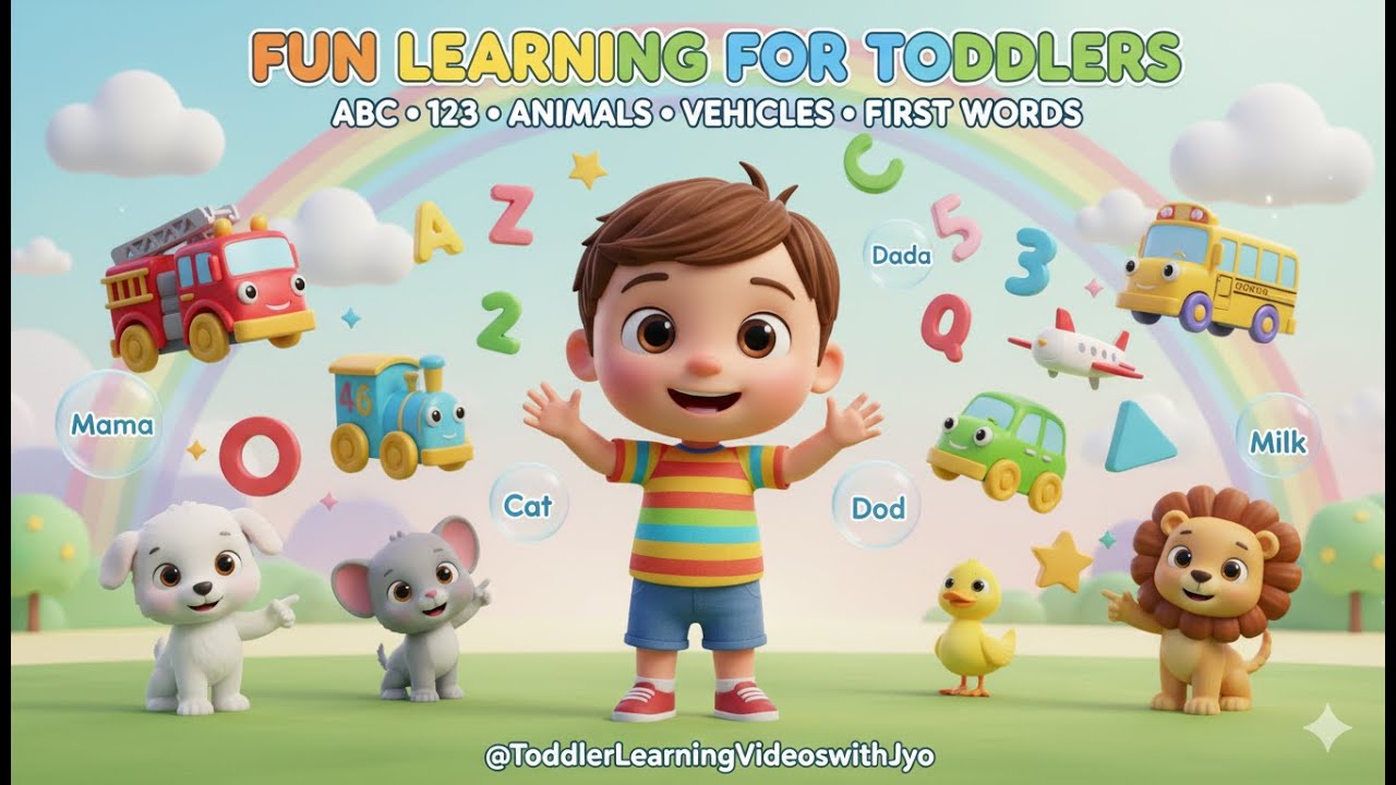 Toddler Learning Video  ABCs, Numbers, Colors & First Words | Fun Preschool Education at Home