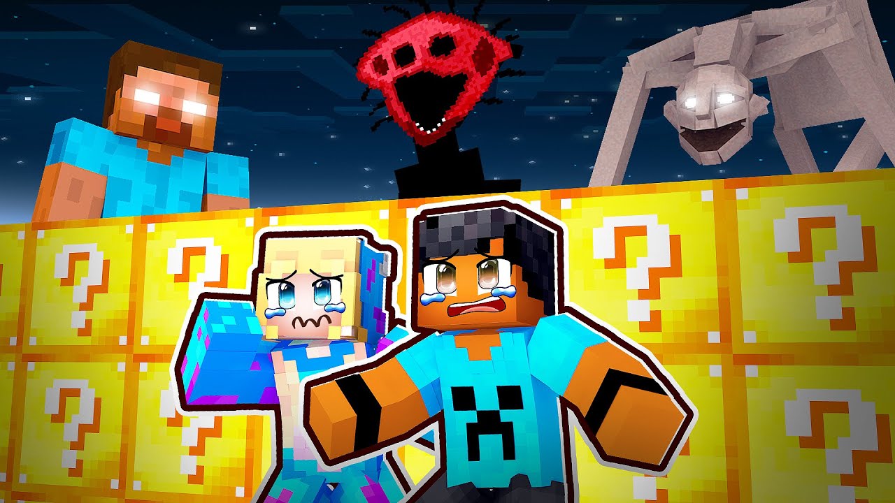 Instalei MODS DE TERROR em um MUNDO DE LUCKY BLOCKS