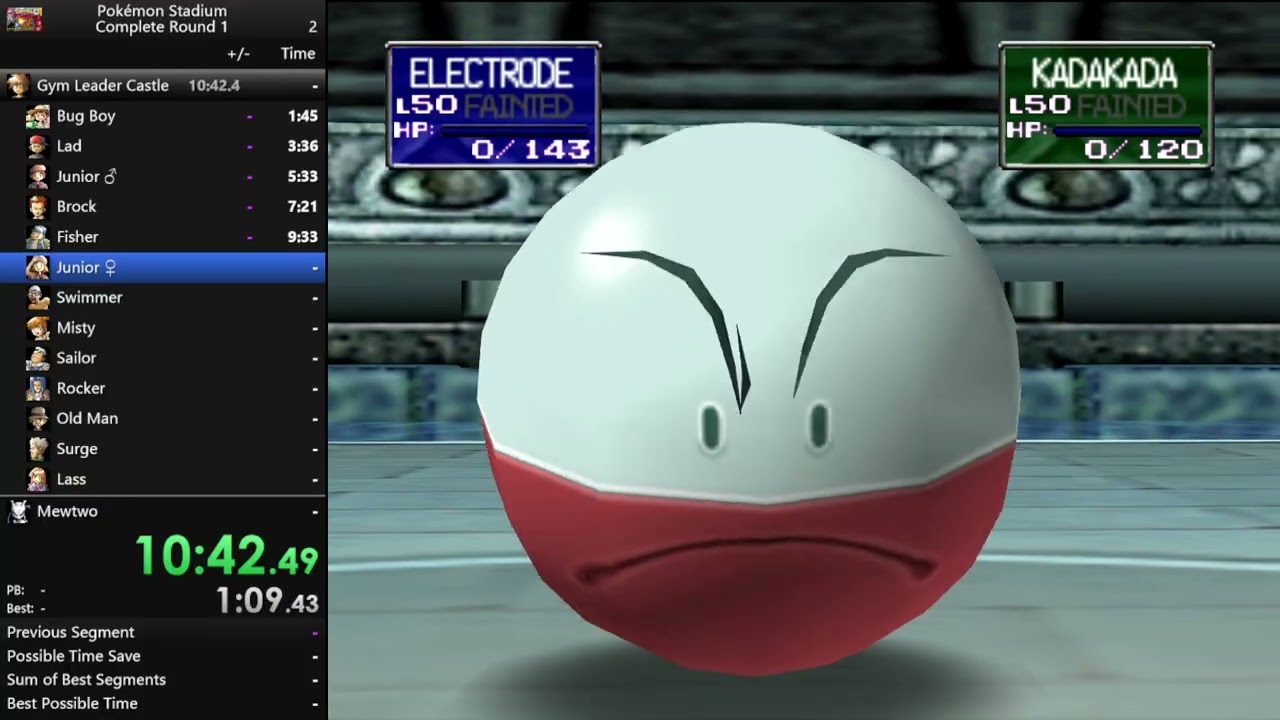 Pokémon Stadium Complete Round 1 in 5:57:33 [Current PB]