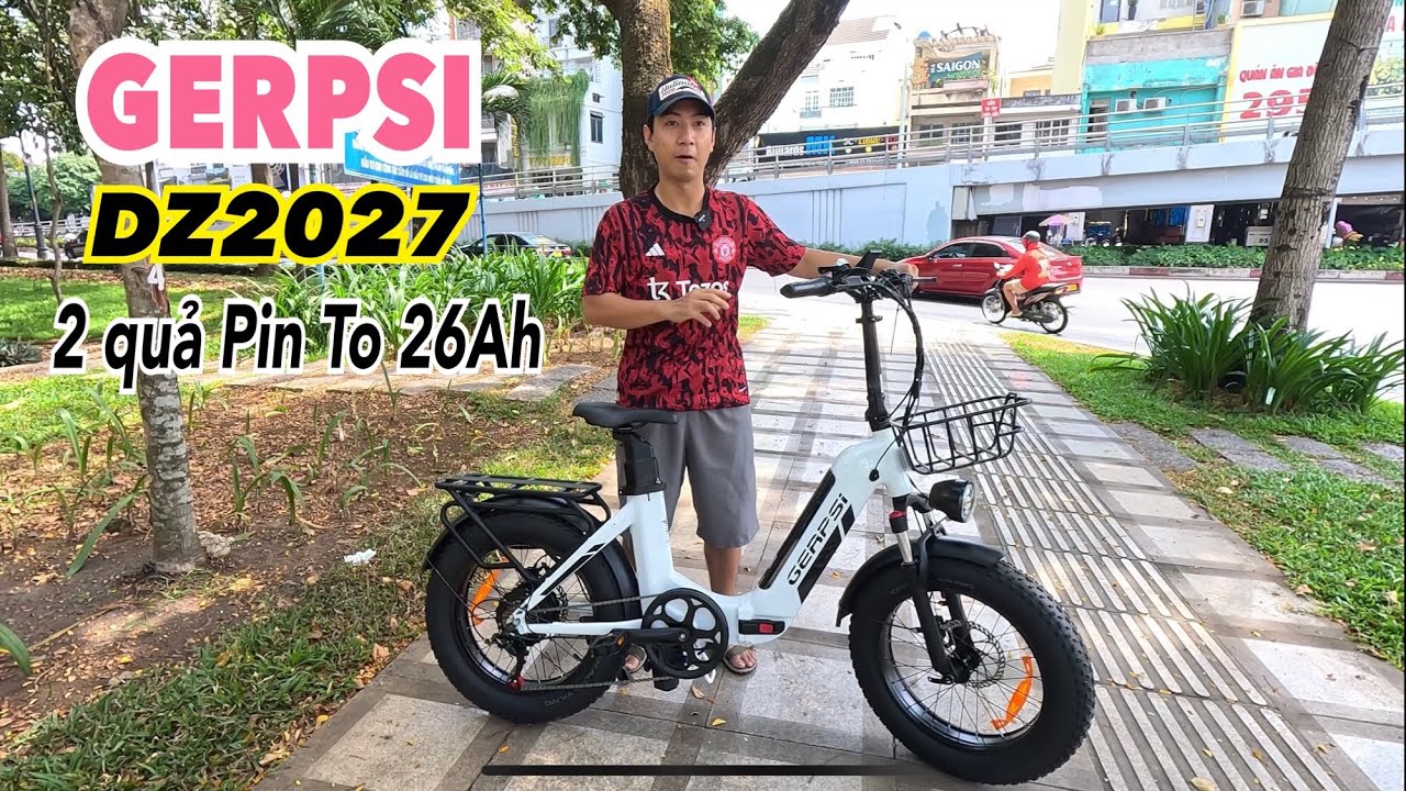 Không Lo Hết Pin Xe Đạp Sở Hữu 2 Pin GERPSI DZ2027 Chuẩn Âu 48v26ah 500w Trợ Lực Điện Phanh Dầu Xịn